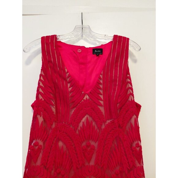 Bardot Alice Embroidered Lace Sheath Dress Sleeveless Holiday Red 10 - Picture 3 of 13